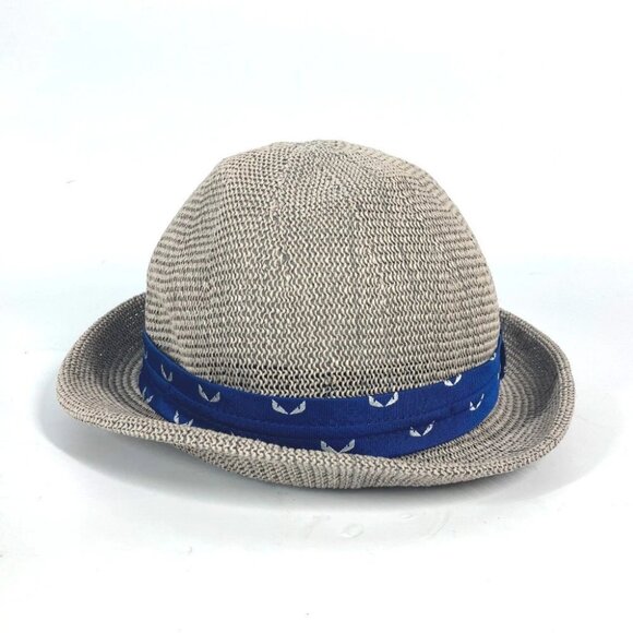 FENDI hat bucket hat bob hat monster Mesh Summer Hat paper gray/blue - Picture 9 of 9
